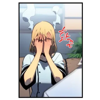 😳 화끈 manhwa, suor, envergonhado, rubor, anime, suando, triste telegram sticker