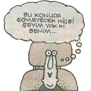 ❓ BU KONUDA SÖYLEYECEK HİÇBİR ŞEYİM YOK Kİ BENİM... 만화, 생각, 생각 말풍선, 말풍선, 터키어 telegram sticker
