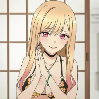 🙏 Marin Kitagawa My Dress-Up Darling Anime, Fille, Blonde, Marin Kitagawa, My Dress-Up Darling telegram sticker