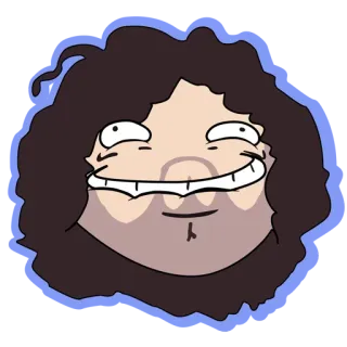 😏 dessin animé, portrait, illustration, caricature, visage, sourire telegram sticker