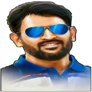 😎 ritratto, uomo, occhiali da sole, barba, indiano telegram sticker