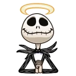 😇 Jack Skellington The Nightmare Before Christmas Jack Skellington, Nightmare Before Christmas, angel, halo, skeleton, cartoon, movie whatsapp sticker