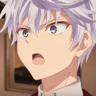 😶 ao! anime, sốc, tóc trắng, mắt đỏ telegram sticker