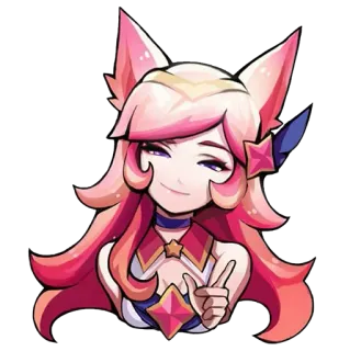 😊 Star Guardian penjaga bintang, rubah, anime, karakter, merah muda telegram sticker
