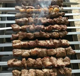 😋 meat, grilled, food, shish kebab, bbq, skewers telegram sticker