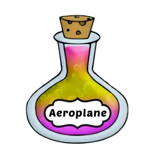 ✈ Aeroplane potion, aeroplane, flask, liquid, vial, medicine, chemical, fantasy telegram sticker