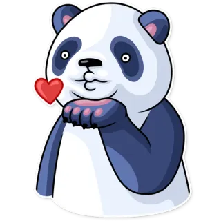 😘 Панда, Милый, Любовь, Сердце, Животное, Поцелуй telegram sticker