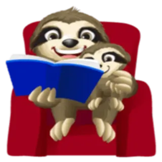 📖 preguiça, leitura, livro, animal, desenho animado, fofo whatsapp sticker