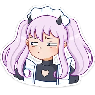 🤔 Anime Mädchen, Maid, Teufel, Süß, Sticker telegram sticker