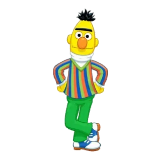 😐 Bert Sesame Street Bert, Sesame Street, cartoon, character, puppet, muppet whatsapp sticker