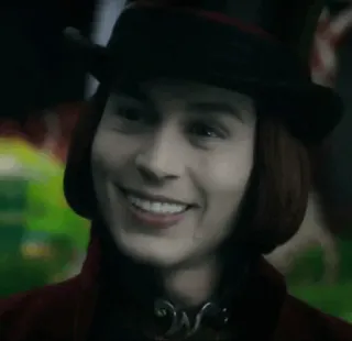 🍫 Willy Wonka Charlie and the Chocolate Factory willy wonka, fabbrica di cioccolato, johnny depp, personaggio, film telegram sticker