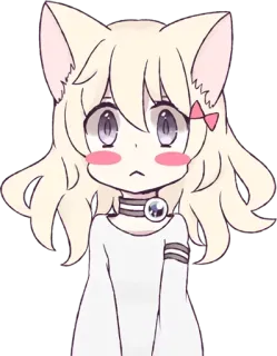 ☺️ anime, catgirl, kawaii, cute, manga, blush telegram sticker