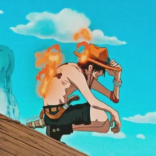 🌟 Ace One Piece Anime, One Piece, Fuoco, Personaggio, Pirata, Ace whatsapp sticker