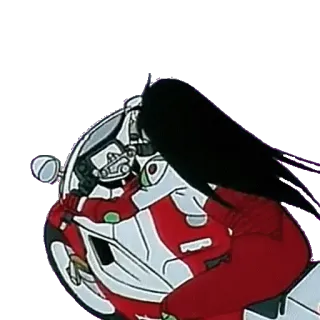 🏍 motorcycle, anime, gun, vehicle, woman, riding telegram sticker