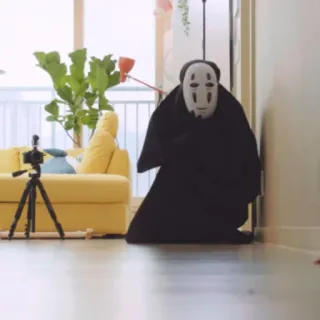 👁‍🗨 No Face Spirited Away Senza Volto, La città incantata, Ghibli, Anime, Personaggio, Maschera telegram sticker