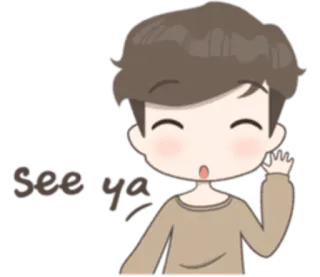 👋 See ya Dibujo animado, Adiós, Saludando, Despedida, Hasta luego, Hombre, Lindo telegram sticker