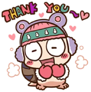 🙏 THANK YOU süß, Cartoon, danke, Tier, Herz telegram sticker