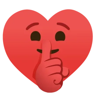 🌟 heart, shush, emoji, quiet, silence telegram sticker