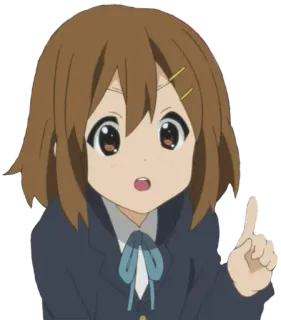 ☝️ Yui Hirasawa K-On! Anime, K-On, Yui Hirasawa, Mignon, Pointer whatsapp sticker