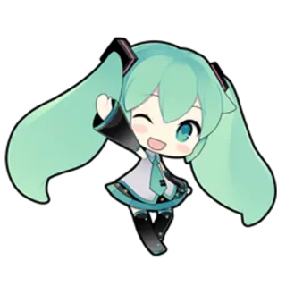 👋 Hatsune Miku Anime, Chibi, Vocaloid, Lindo, Hatsune Miku telegram sticker