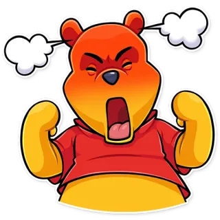 😡 Winnie the Pooh Винни Пух, злой, мультяшный медведь, расстроенный, Дисней, в стрессе telegram sticker