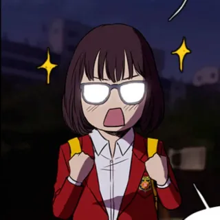 ✨ Anime, Schulmädchen, Aufgeregt, Mädchen, Cartoon whatsapp sticker