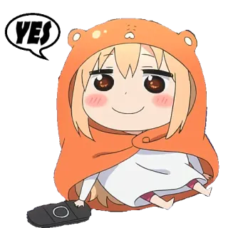 👍 YES animé, dessin animé, mignon, expression, oui whatsapp sticker