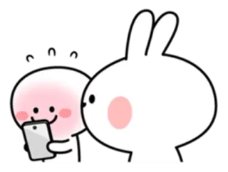 📱 Cartoon, Sticker, Hase, Handy, Süß telegram sticker