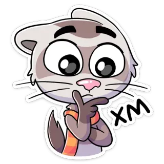 🤔 XM kat, cartoon, sticker, nadenken, schattig, dier telegram sticker
