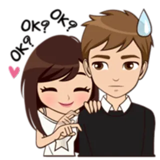 😊 Desenho animado, Casal, Amor, Relacionamento, Romance, Adesivo telegram sticker