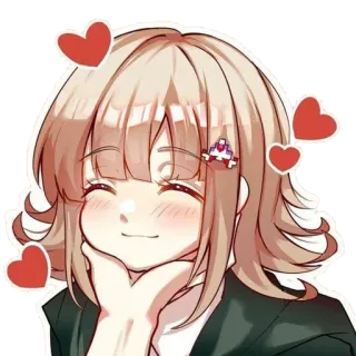 ❤️ Chiaki Nanami Danganronpa anime, girl, cute, hearts, Danganronpa, Chiaki Nanami telegram sticker