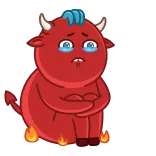 😭 diablo, triste, llorando, dibujos animados, fuego, animal telegram sticker