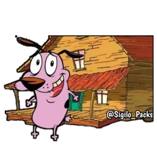 😁 Courage Courage the Cowardly Dog @Sigilo_Packs мультфильм, собака, Кураж трусливый пёс, наклейка, Кураж, мультяшная собака telegram sticker