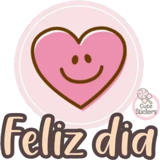 🤗 Feliz dia сердце, счастливый, милый, стикер, приветствие, день, поздравление whatsapp sticker