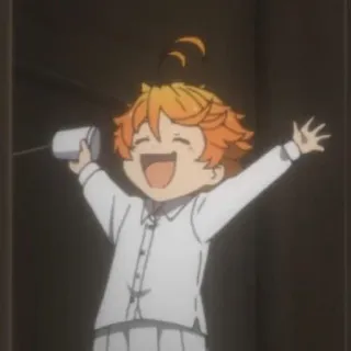 🧡 Emma The Promised Neverland anime, the promised neverland, emma, niedlich, fröhlich whatsapp sticker
