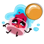 😢 marshmallow, triste, chorando, comida, desenho animado, sobremesa telegram sticker