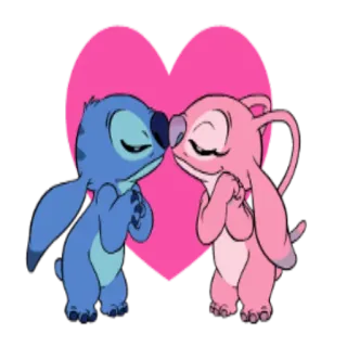 💋 Stitch disney, amour, dessin animé, mignon, ange, coeur telegram sticker