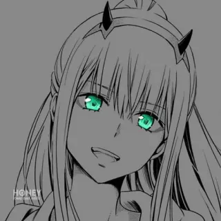 😂 Zero Two Darling in the Franxx HONEY. DARLING. Anime, Zero Two, Darling in the Franxx, Manga, Personnage whatsapp sticker