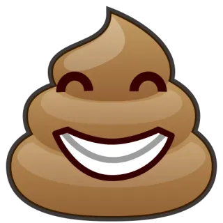 ☺️ Эмодзи, Какашка, Смешные, Мультфильм, Улыбка whatsapp sticker