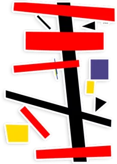 🎁 abstract, geometric, red, black, yellow, blue, modern art, design telegram sticker