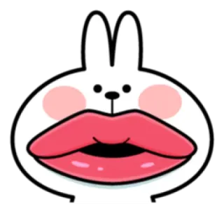 😘 bunny, rabbit, lips, cartoon, animal, cute telegram sticker