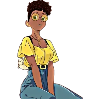 🦔 cartone animato, donna, ragazza, persona, personaggio, occhiali, arte, disegno telegram sticker