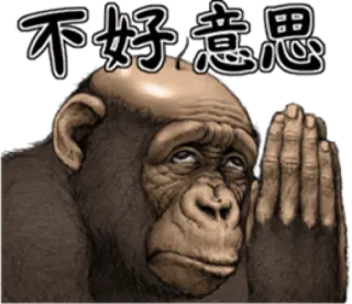 🐵 不好意思 monyet, maaf, menyesal, malu, primata, penyesalan telegram sticker