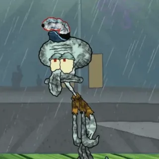 🍔 Squidward Spongebob Squarepants calamardo, bob l'éponge, dessin animé, personnage, triste, drôle, nickelodeon telegram sticker