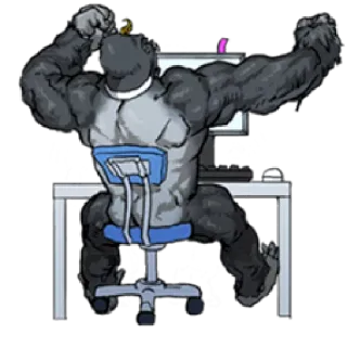 😤 gorilla, bomb, office, explosive, aggression, weapon whatsapp sticker