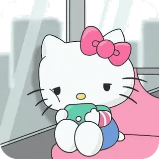 😊 Hello Kitty Hello Kitty, Dibujos animados, Lindo, Kawaii, Sanrio, Gato telegram sticker