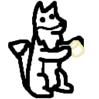 🐺 лиса, животное, эскиз, мультфильм whatsapp sticker