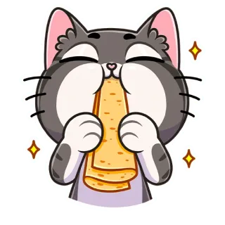 🍔 kucing, makan, panekuk, imut, hewan, kawaii whatsapp sticker