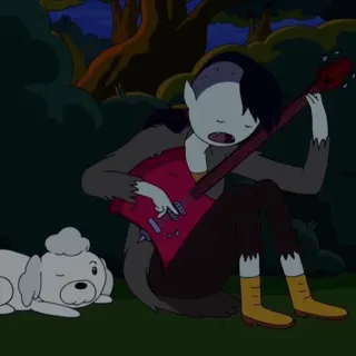 🖤 Marceline Adventure Time cartoon, marceline, vampire, guitar, adventure time whatsapp sticker