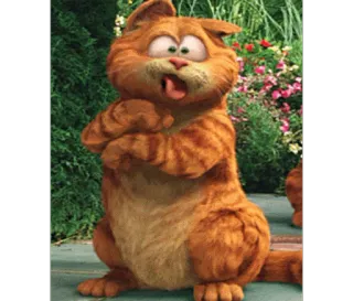😜 Garfield cartoon cat, orange cat, funny, silly, humor, animation telegram sticker